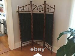 Antique Bamboo Folding Room Dividing Screen Late 1800s Early 1900s Very Unique
