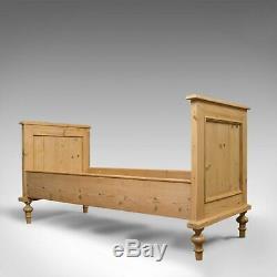 Antique Bed Frame, English, Victorian, Pine, Bedstead, Late 19th Century, C. 1900