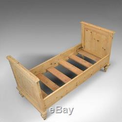 Antique Bed Frame, English, Victorian, Pine, Bedstead, Late 19th Century, C. 1900