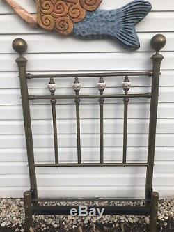 Antique Brass Twin Bed. Late 1800s