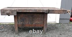 Antique Carpenters Woodworking Workbench Late 19th C
