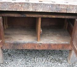 Antique Carpenters Woodworking Workbench Late 19th C
