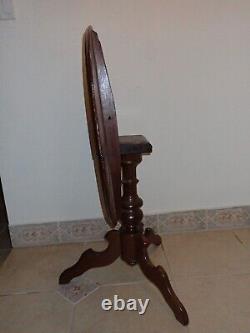 Antique Cherry Wood Made in USA late 1800's Tilt Top Tripod Table