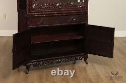 Antique Chinese Rosewood Carved Display Cabinet