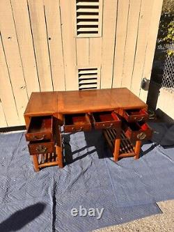 Antique Chinese Wood Three-Piece Writing Scholar's Desk