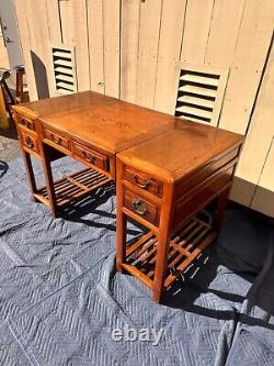 Antique Chinese Wood Three-Piece Writing Scholar's Desk