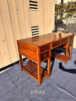 Antique Chinese Wood Three-Piece Writing Scholar's Desk