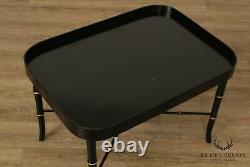 Antique Chinoiserie Black & Gold Tole Tray Table