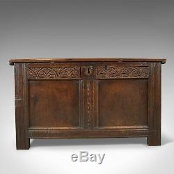 Antique Coffer, English, Oak, Joined Chest, Trunk, Late 17th Century, Circa 1700
