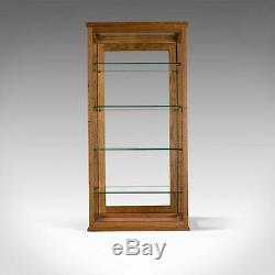 Antique Display Cabinet, Glass Shelves, English, Late 19th Century, Oak, C. 1900
