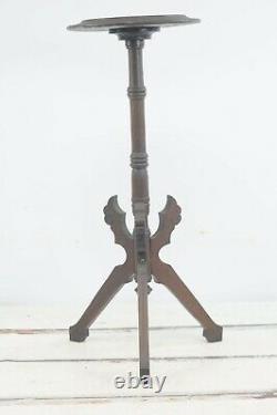 Antique EASTLAKE Carved Wood Walnut Plant Lamp Stand. 30 H Victorian C Late1800