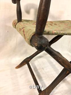 Antique Early American Folding Child's Arm Chair, Late Windsor Style ca. 1835-65