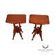 Antique Eastlake Victorian Pair of Carved Side Tables