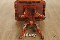 Antique Eastlake Victorian Pair of Carved Side Tables