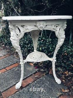 Antique English Cast Iron White pub table late 19th Century