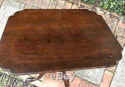 Antique English Mahogany Carved Tilt Top Table C. Late 18th Century