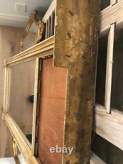 Antique FRENCH TRUMEAU CARVED Wood MIRROR, Late 1800s