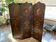Antique Folding Room Divider ENGLAND Kings Queens Castles late 1800s