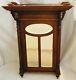 Antique French Carved Oak Hanging Beveled Glass Cabinet C. Late 19th Century
