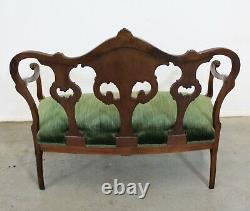 Antique French Carved Wood Settee Bench circa late 1800s