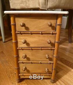 Antique French Faux Bamboo Tallboy Doll Dresser with4 Drawers Late 19th Century