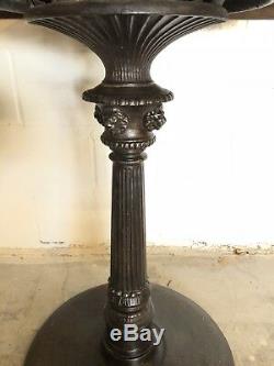 Antique French Lion Heads Cast Iron Round Rotating Top Pub Table late 19th cent