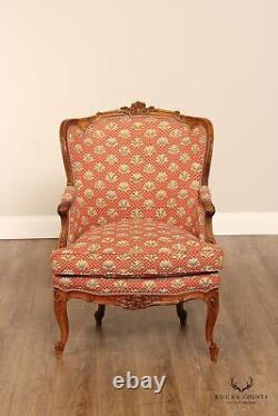 Antique French Louis XV Style Walnut Bergere Armchairs