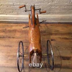 Antique French Velocipede Toy Horse Tricycle