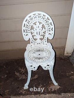 Antique French Victorian Cast Iron Garden Chair Late 19th Century (1890's)