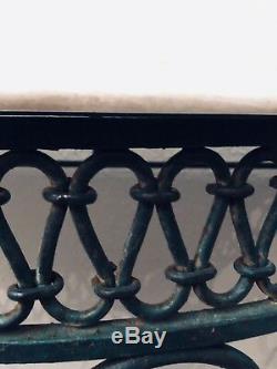 Antique French Wrought Iron Marble Top Entry Way Console Tablelate 19th Century