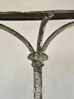 Antique French bistro table with cast iron base Ruffier Grenoble foundry