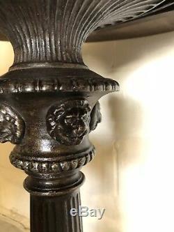 Antique FrenchLion Heads Cast Iron Round Rotating Top Pub Table late19th cent
