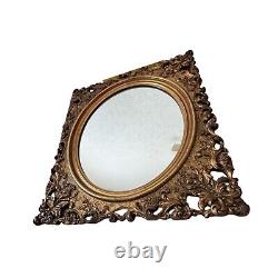 Antique Gold Gilded Carved Wood Mirror Late 19th Century Ornate 1890s Mirror