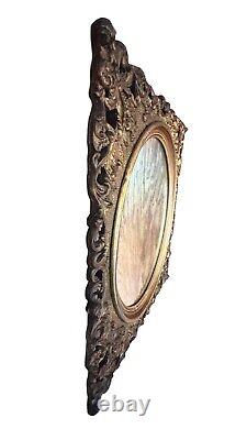 Antique Gold Gilded Carved Wood Mirror Late 19th Century Ornate 1890s Mirror