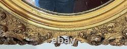 Antique Gold Gilded Carved Wood Mirror Late 19th Century Ornate 1890s Mirror