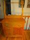 Antique Golden Oak wash stand w. Towel rack 32-1/2 wide