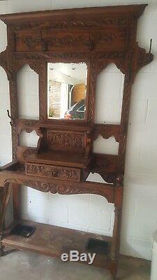 Antique Hall Tree Late 1800's Good Condition