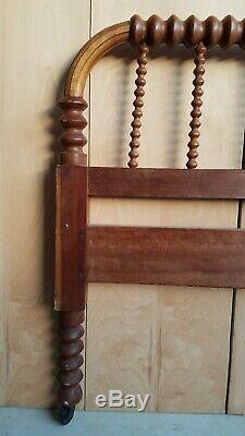 Antique Jenny Lind Wooden Hand Turned Spindle Bed Late 1800s Head & Foot Boards