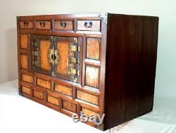 Antique Korean Table Cabinet/Chest Late 19thC Large Size 86cm X 58cm