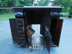 Antique LATE 1800's SEWING MACHINE CABINET. FURNITURE. TABLE. BASE