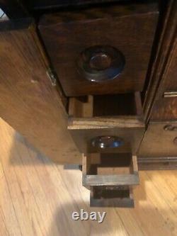 Antique LATE 1800's SEWING MACHINE CABINET. With Redeye sewing machine