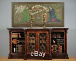 Antique Large Late 19th. C. Gothic Revival Oak Bookcase c. 1880