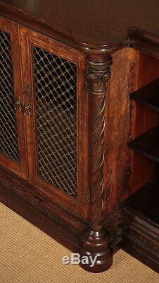 Antique Large Late 19th. C. Gothic Revival Oak Bookcase c. 1880