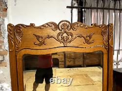 Antique Large Late Victorian Quarter sawn Oak Five Drawer Dresser with Mirror