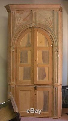 Antique Large Refinished One Piece Corner Cupboard Late 18th Century