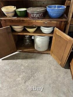 Antique Late 1700s To 1800s Early Primitive Step Back Cabinet