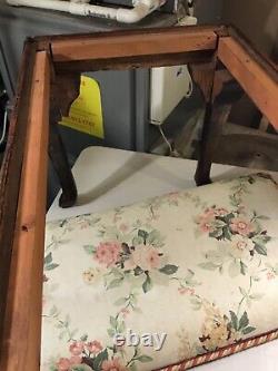 Antique Late 1800's Bedside Bench With Floral Pillow 38Lx20Wx20H Read Below