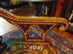 Antique Late 1800's Moroccan Heavily Inlaid Armchair- Ex Cond