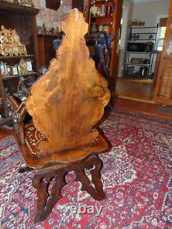 Antique Late 1800's Moroccan Heavily Inlaid Armchair- Ex Cond