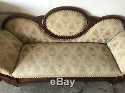Antique Late 1800s- Early 1900s Sofa / Couch On Wheels